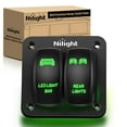 Nilight 2 Gang Rocker Switch Panel Led Light Bar Switch Rear Lights