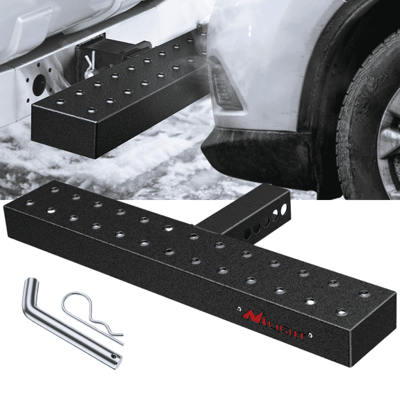 Nilight 2" Hitch Step with Receiver Pin, Rear Bumper Guard Protector 23.5", Upgraded Textured Black Anti-Slip Step Bar for Truck SUV Pickup