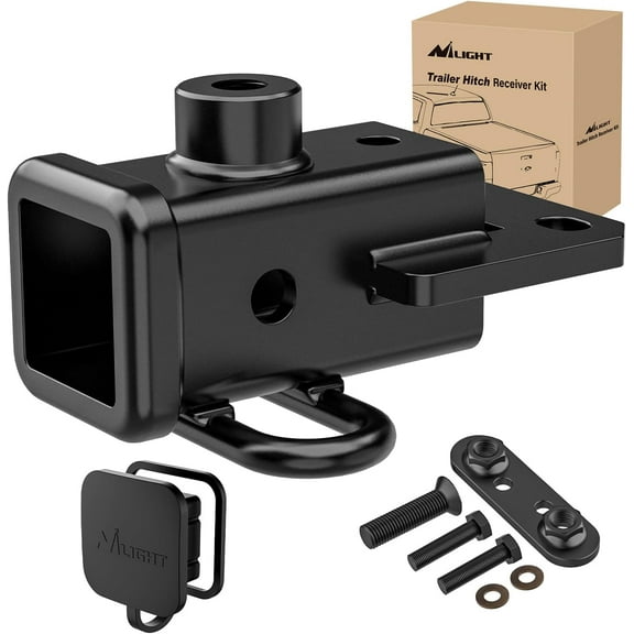 Nilight 2 Inch Rear Trailer Hitch Receiver Class 3 Tow Towing Hitch & Cover Kit for Dodge Ram 1500 2019 2020 2021 2022 2023 2024 with Hitch Cover