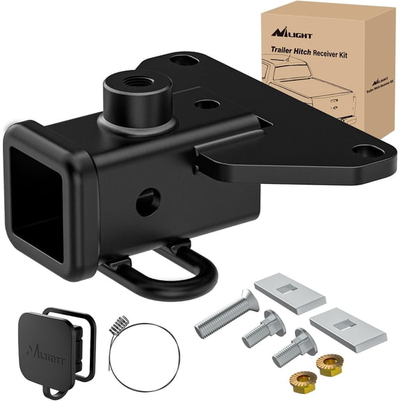Nilight 2 Inch Rear Trailer Hitch Receiver Class 3 Tow Towing Hitch & Cover Kit for Gladiator JT 2019 2020 2021 2022 2023 2024 2025 with Hitch Cover