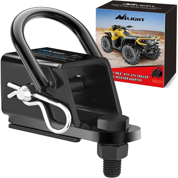 Nilight 2 Inch Rear Trailer Hitch Receiver Kit for ATV UTV Rear Bumper Tow Hook Black Hitch Cover Kit