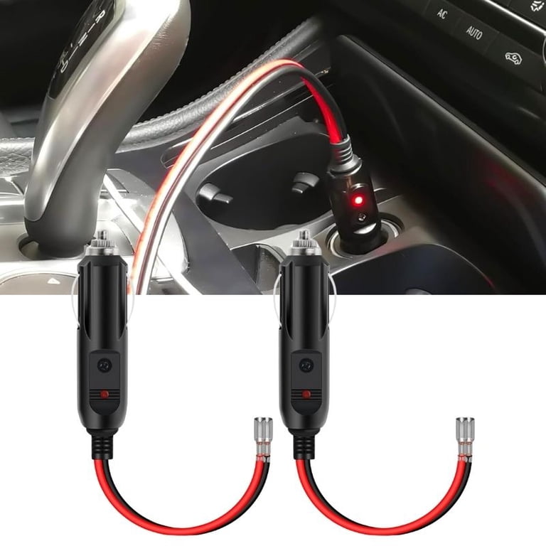 Nilight 2 Pack Cigarette Lighter Plug with Leads, 10A Fuse, Power Adapter