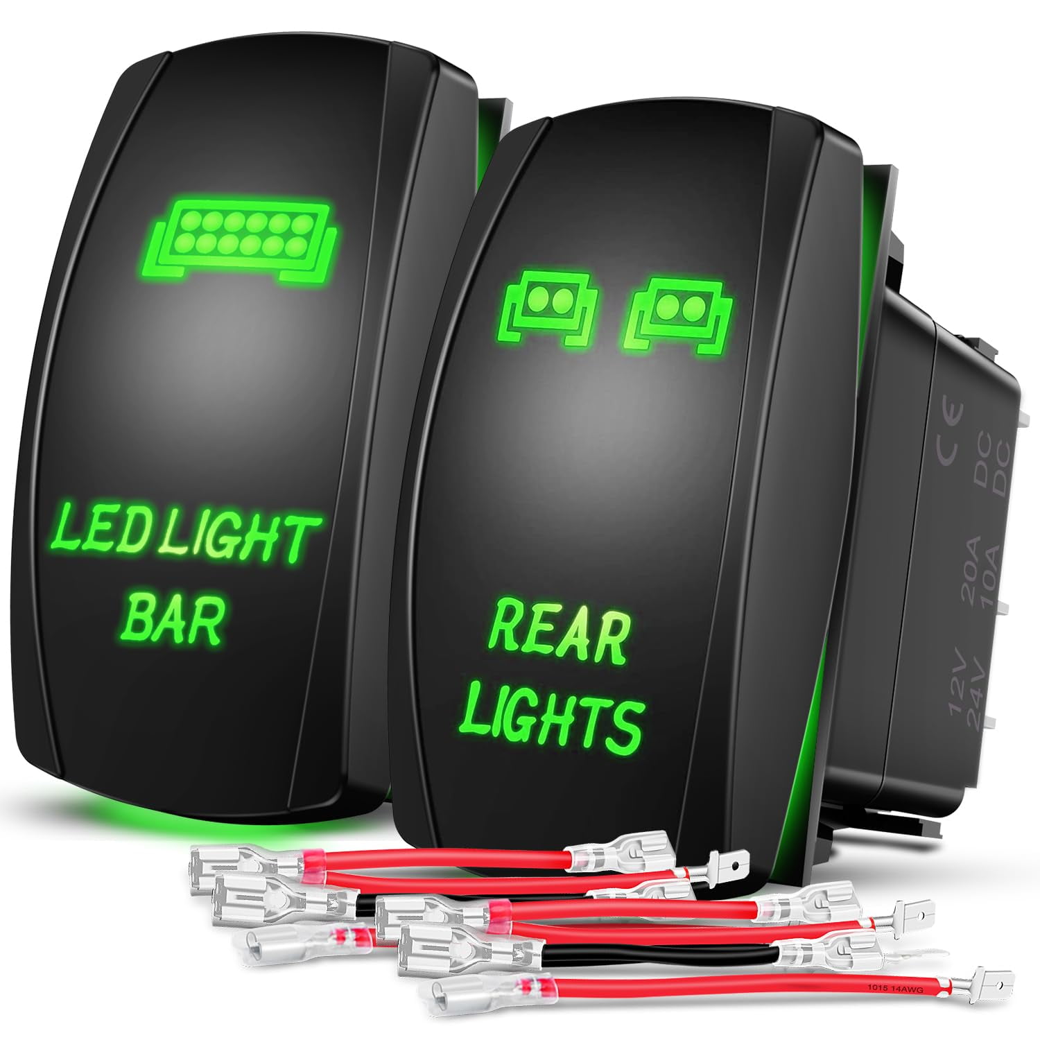 Nilight 2 Pack Rear Lights Rocker Switch Led Light Bar Nilight 2 Pack Rear Lights Rocker Switch Led Light Bar