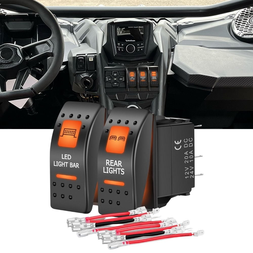 Nilight 2 Pack UTV Rear Lights Switch Led Light Bar Switch on off 5 PIN ...