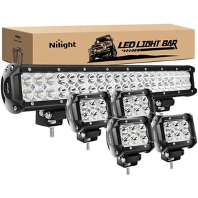 Nilight 20" 126W Spot Flood Combo Led Light Bar 4PCS 4" 18W Spot LED Pods Fog Lights for Jeep Wrangler Boat Truck Tractor Trailer Off-Road