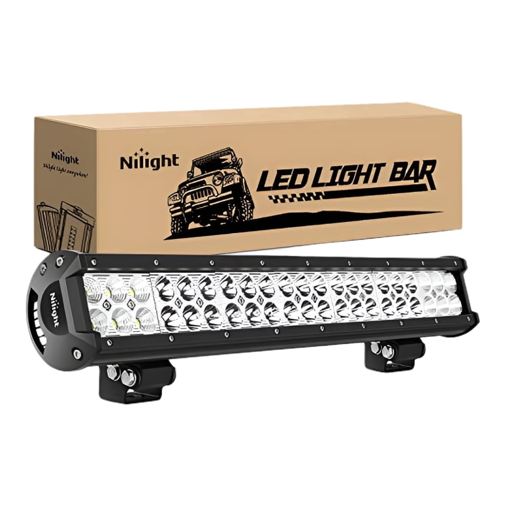 LED Light Bar Nilight 20 Inch 126w Spot Flood Combo Off Road Lights Fog Driving Lights for Jeep Ford ATV SUV Boat Lighting