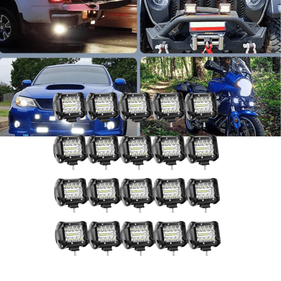 Nilight 20-Pack 4-Inch 60W LED Light Pods, Triple Row Spot Flood Combo Beam Driving Lights for Off-Road Vehicles, Trucks, SUVs, ATVs, UTVs, Boats, Vans, Pickups, and Golf Carts