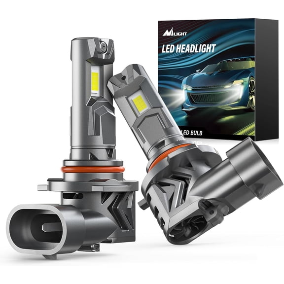 Nilight 9005/HB3 LED Bulbs 600% Brighter 1:1 Mini Size Low Beam High Beam Replacement 6500K Cool White LED Bulbs IP67 Waterproof Pack of 2