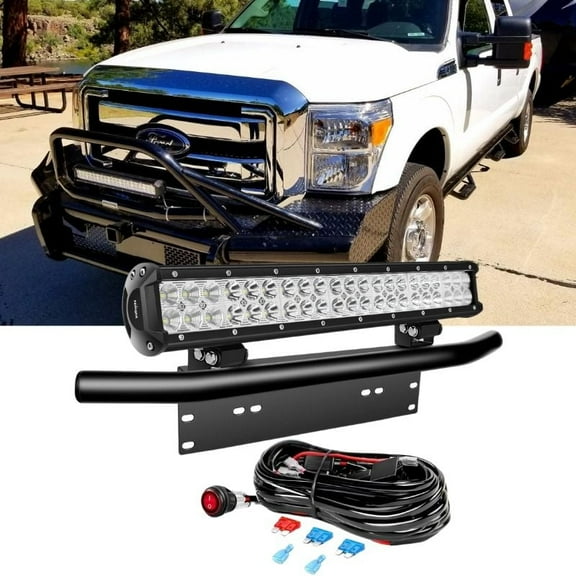 Nilight LED Light Bar 20 inch 126W off Road Lights Spot Flood Combo Work Driving Lamp with License Plate Mounting Bracket Holder Wiring Harness Kit for Auto Truck Car ATV SUV 4X4