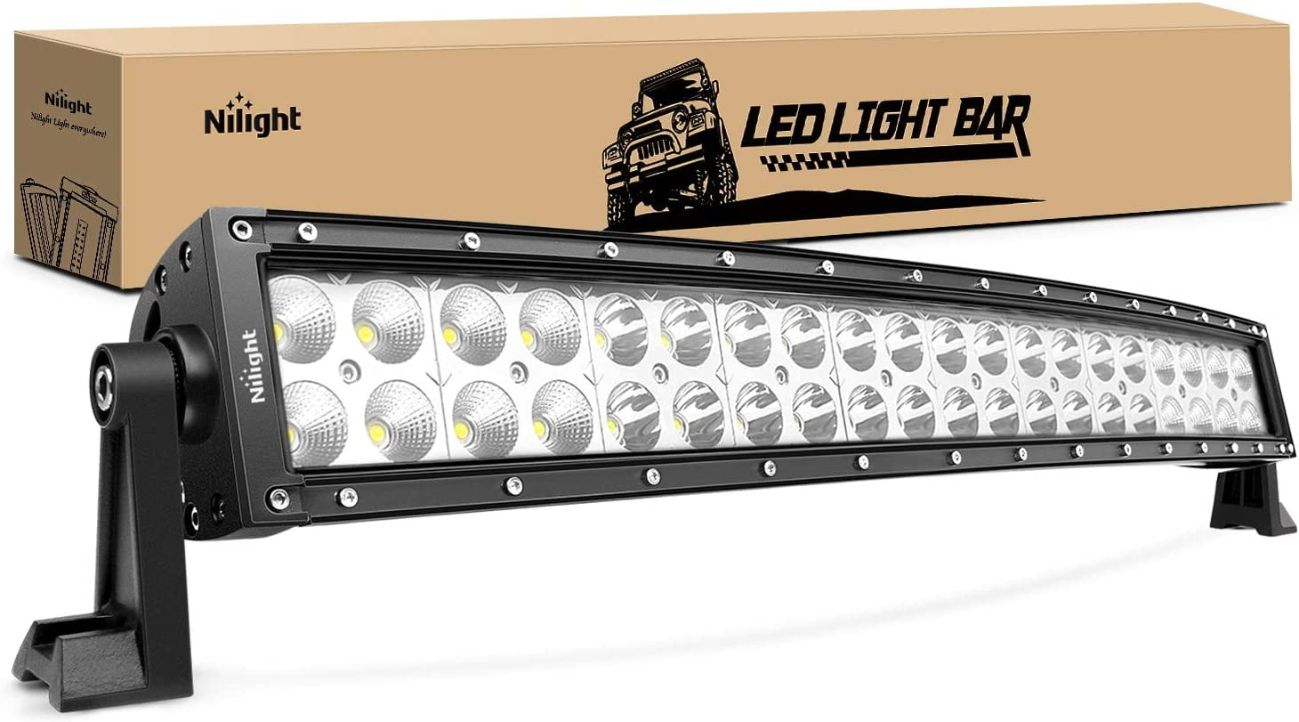 Nilight - LED Light Bar 22Inch 120W Curved Spot Flood Combo LED Driving Lamp Off Road Lights LED Work Light for Trucks Boat Jeep Lamp