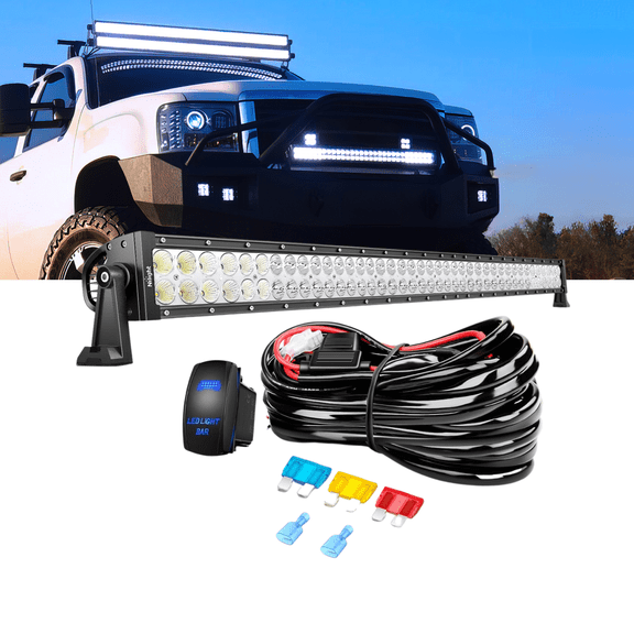 Nilight 240W Spot Flood Combo LED Light Bar 42 Inch Off Road Driving Light with Wiring Harness Kit for Trucks, Boats and 12V Vehicles