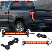 Nilight 24LED Emergency Strobe Traffic Advisor Light Bar 2 in 1 Red Dash Warning Safety Flashing Lights Front/Rear Windshield Construction Lights for Trucks Cars
