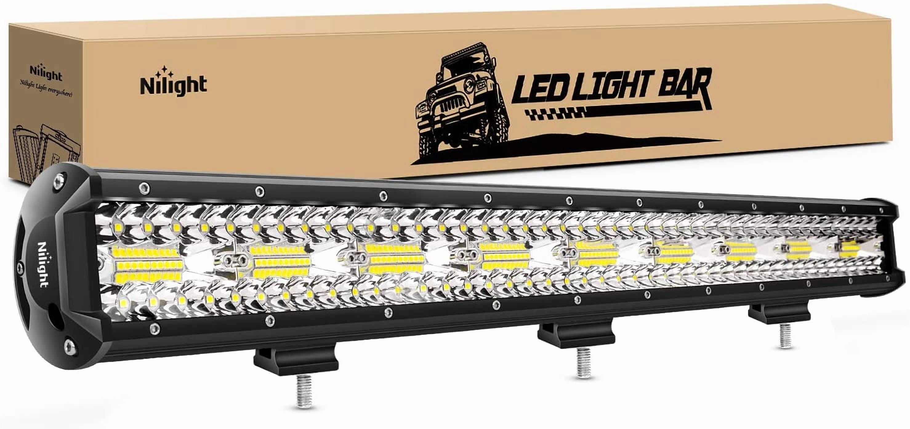 Nilight LED Light Bar 26Inch 540W 50000LM Flood Spot Combo Triple Row Driving Lamp Roof Bumper Off Road LED Work Lights Pods for Van Camper Wagon Car Pickup Golf Cart ATV UTV SUV Truck Boat 4x4