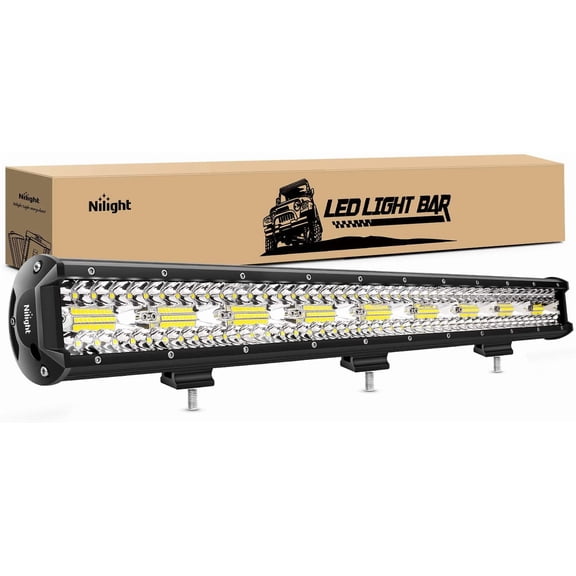 Nilight LED Light Bar 26Inch 540W 50000LM Flood Spot Combo Triple Row Driving Lamp Roof Bumper Off Road LED Work Lights Pods for Van Camper Wagon Car Pickup Golf Cart ATV UTV SUV Truck Boat 4x4