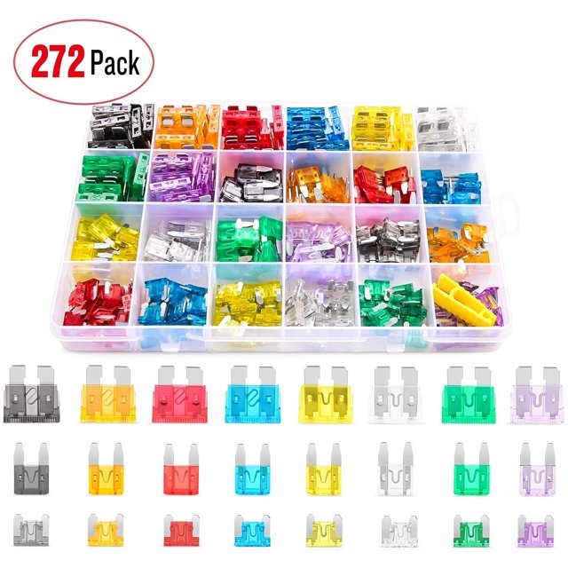 Nilight 272pcs Standard & Mini & Low Profile Mini Blade Fuse Assortment