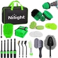thumbnail image 1 of Nilight 27PCS Car Detailing Kit Auto Cleaning Tools Wash Set with Storage Carry Bag Home Use for Interior Exterior Deep Clean Polish Car Care Windshield Dashboard Seat Air Vents Wheels Tires, Green, 1 of 9