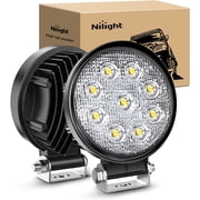 Nilight 27W Led Light Bar 2PCS 4.5" 3000LM Round Spot Light Pod Off Road Fog Driving Roof Bar Bumper for Jeep,SUV Truck, Hunters