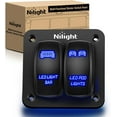 Nilight 2Gang Aluminum Laser Led Light Bar Rocker 12/24V 5Pin ON/Off