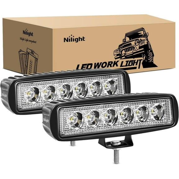 Nilight Led Light Bar 2PCS 18W Spot Driving Fog Light off Road Lights Boat Lights driving lights Led Work Light SUV Jeep Lamp