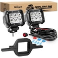 thumbnail image 1 of Nilight 2PCS 18W Spot Driving Fog Light Off Road Led Lights Bar 2" Tow Hitch Bracket with Wiring Harness Kit -2 Leads, 1 of 8