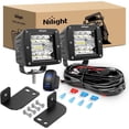 thumbnail image 1 of Nilight 2PCS 3 Inch LED Pods Cubes UTV Rear Roof Mounting Brackets LED Backup Reverse Lighting 15FT Wiring Harness Kit 2 Leads for 2013-2024 Polaris Ranger Full Size 570 800 900 1000 XP Crew, 1 of 9