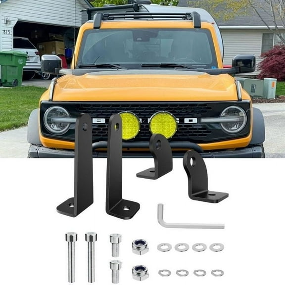 Nilight 2Pcs 4" Universal Side-Mounted Brackets Adjustable Compatible with Straight or Curved Led Light Bar,Black