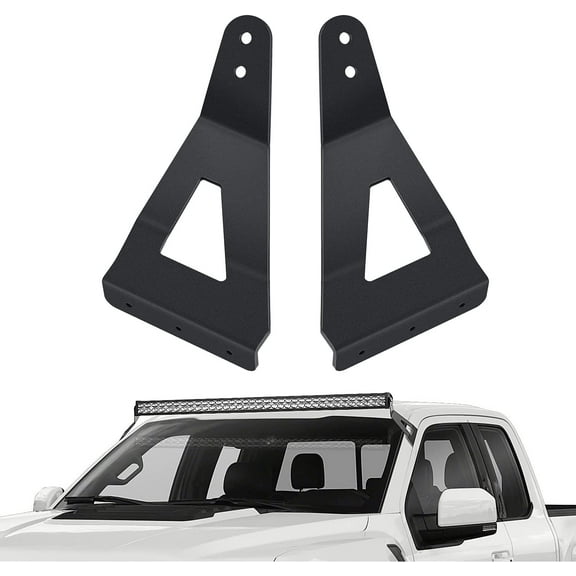 Nilight 2PCS 52 inch Curved LED Light Bar Bracket at Upper Windshield Roof Cab for 2004-2018 Ford F150 & SVT Raptor