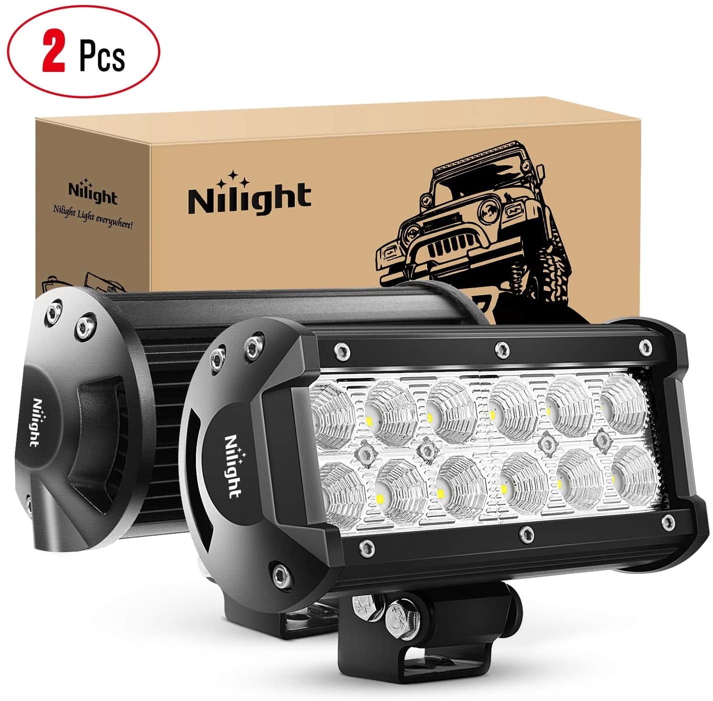 Nilight 2PCS 36W Flood LED Work Light for Off Road, Jeep, SUV, Truck ...
