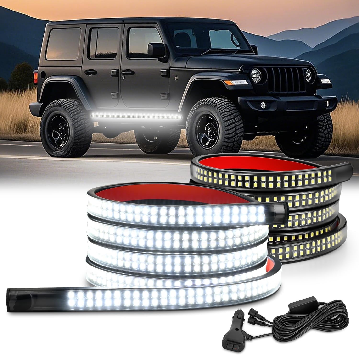 Nilight 2PCS 70 Inch LED Running Board Lights White Flexible Side Lighting Waterproof for Truck Pickup