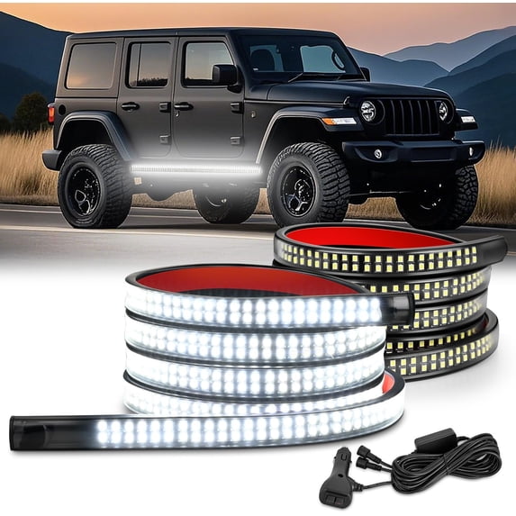 Led Running Light Casing Nilight 2PCS 70 Inch LED Running Board Lights White Flexible Side ...