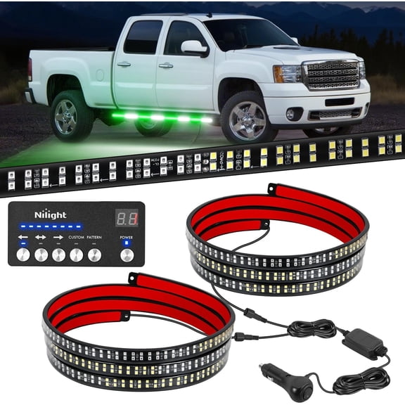 Nilight 2PCS 70 Inch Light Strip with Controller 864 LED Running Board Lights Flexible Side Waterproof for Truck Pickup