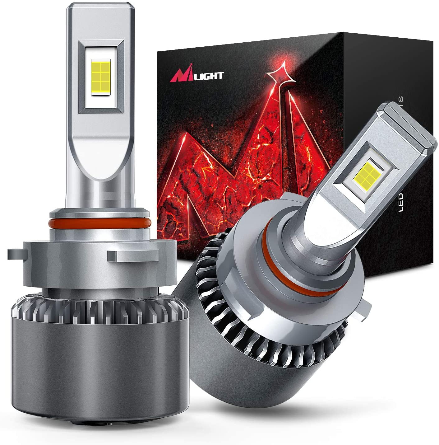Nilight 2pcs 9005 HB3 LED Headlight Bulb Hi-Lo Beam 8000-10000lm Conversion Kit 6500K, Size: 5 inch x 5 inch x 5 inch
