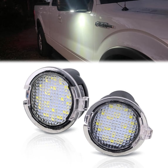 Nilight 2PCS LED Side Mirror Puddle Lights Compatible with Ford F-150 Explorer Edge Fusion Expedition Taurus X Ranger Flex Mustang Lincoln Navigator MKX Mercury Sable (2003-2024),6000K White