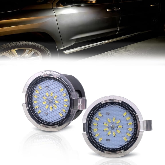 Nilight 2PCS LED Side Mirror Puddle Lights Compatible with 2007-2020 Toyota Tundra 2008-2020 Toyota Sequoia, 6000K White