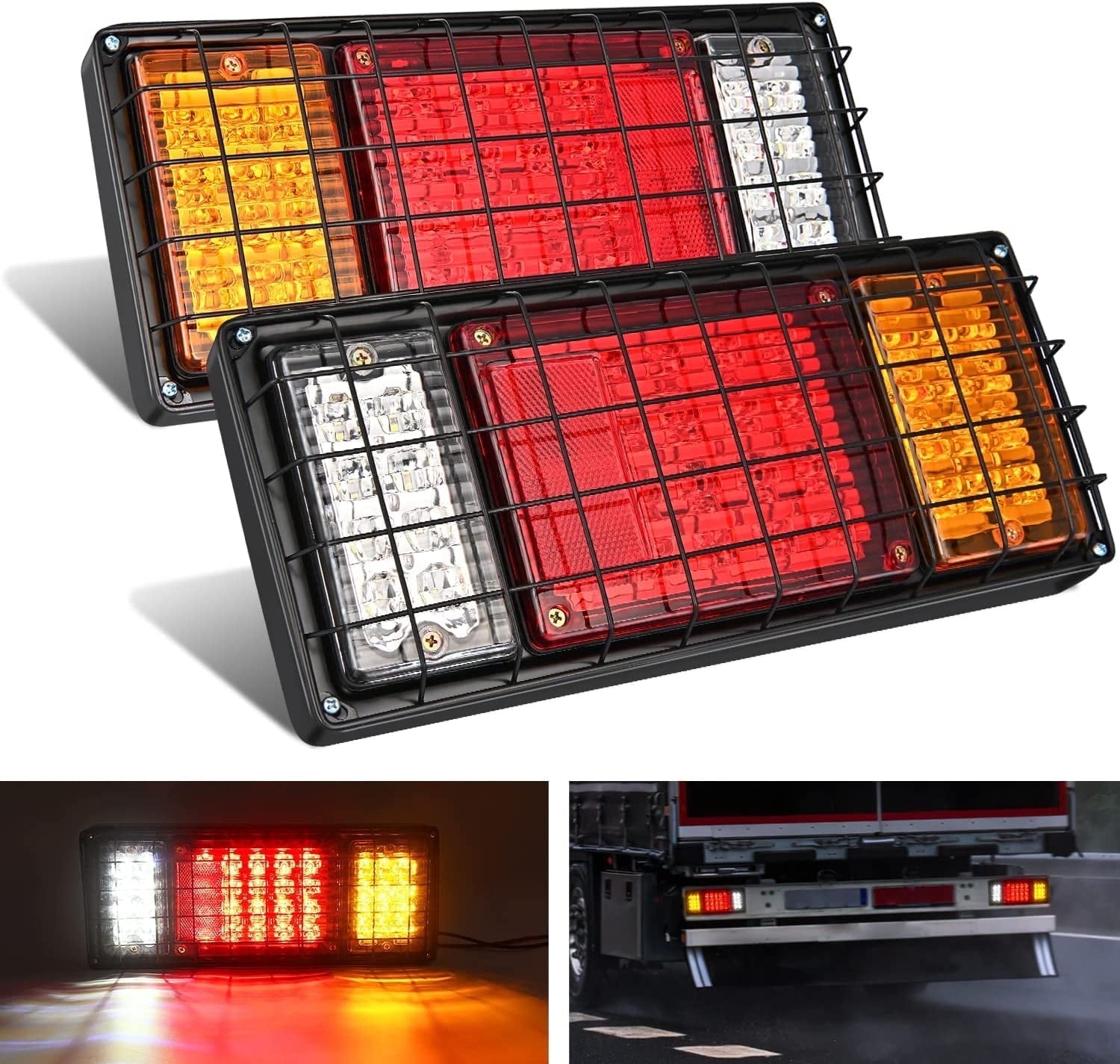 Nilight 2PCS Trailer Tail Light Kit 40 LED Running Brake Turn Signals Reverse Light Waterproof Tail Lights for 10-30V Truck Trailer RV UTV Camper Van Boat, 2 Years Warranty