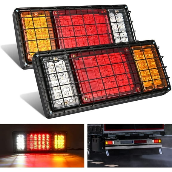 Nilight 2PCS Trailer Tail Light Kit 40 LED Running Brake Turn Signals Reverse Light Waterproof Tail Lights for 10-30V Truck Trailer RV UTV Camper Van Boat, 2 Years Warranty