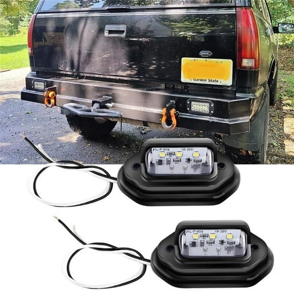 2 pcs License Plate Light, 12V Waterproof LED License Plate Lamp Taillight for Truck SUV Trailer Van, Step Courtesy Lights, Dome,Cargo Lights