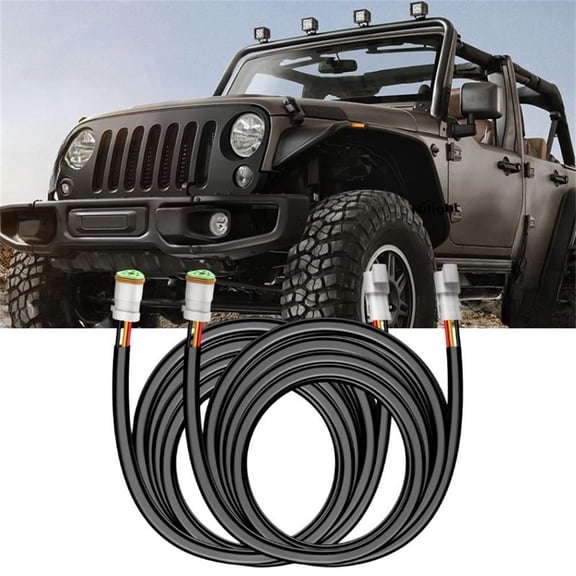 Nilight 2Pcs 16 AWG 10 ft 3 Pin DT Connector Wiring Harness Extension Kit Plug and Play for Dual Light Mode off Road Led Pod Light Bar