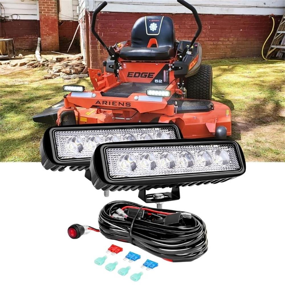 Nilight 2Pcs 18w Spot Led Work Lights Led Pods Fog Lights off Road Led Lights Driving Lights with16AWG off Road Wiring Harness Kit-2 Leads