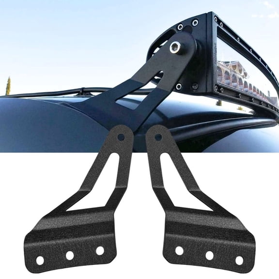 Nilight 2Pcs 50" Curved Led Light Bar Bracket at Upper Windshield Roof Cab for 07-13 Chevy Silverado Suburban Avalanche Tahoe & GMC Yukon Sierra