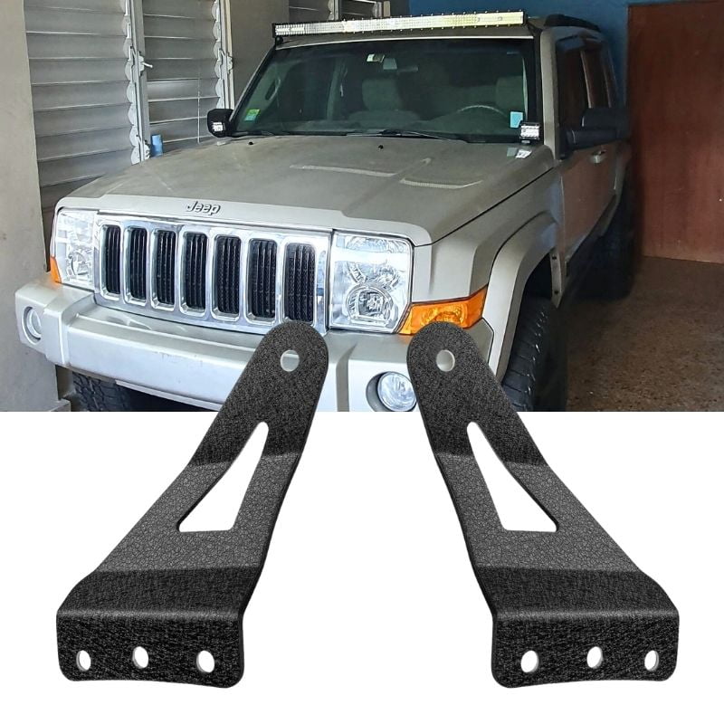 Upper Windshield/Roof LED Light Bar Mounting Bracket Kit - Universal Fit For Off-Road SUVs & Trucks, Durable