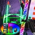 thumbnail image 1 of 2 Pcs 5FT Whip Lights with Spring Base with App & Remote Control, Spiral RGB Chasing Lighted Whips with Rocker Switch, Music Whip Light for UTV ATV Polaris RZR Can-Am SXS Truck, 1 of 7
