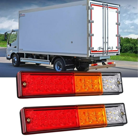 Nilight 2Pcs Trailer Tail Light Bar 20Led Brake Running Turn Signals Reverse Light Tail Lights IP65 Waterproof for 10-30V Truck Trailer Caravan Van RV UTV Camper Boat
