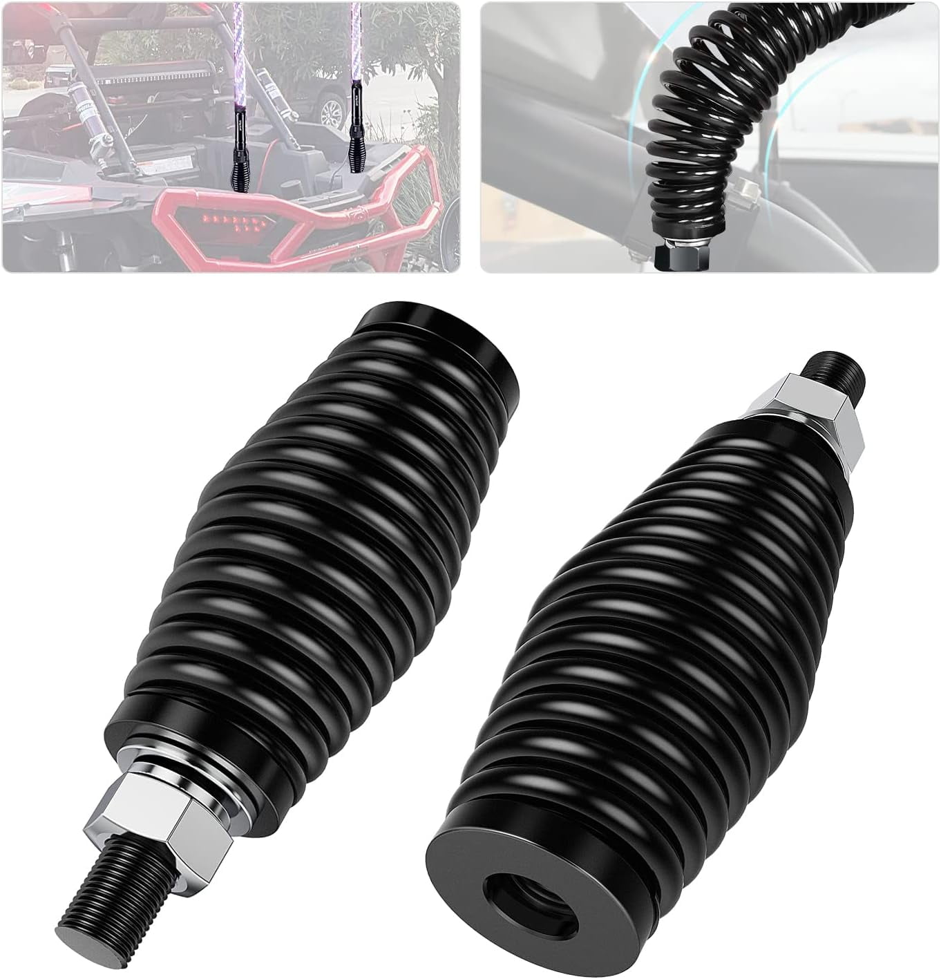 Nilight 2pcs Heavy Duty Barrel Spring Mounting Base for Whip Light ATV UTV RZR SXS Can Am Truck Jeep Off Road, 2 Years Warranty