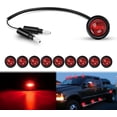 thumbnail image 1 of Nilight 3/4Inch Round Marker Light 10PCS Red LED Clearance Light 2 Connectors Side Indicator Bullet Marker Light IP68 Waterproof for Trailer Truck Camper Van Boat Bus, 1 of 8