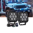 thumbnail image 1 of Nilight 3.8" Square LED Pod Lights 2PCS, 35W 7-LED Hyper Spot Beam Off-Road Driving Lights w/ 16AWG DT Rocker Switch Wiring Harness for Truck ATV UTV Boat Motorcycle, 1 of 9