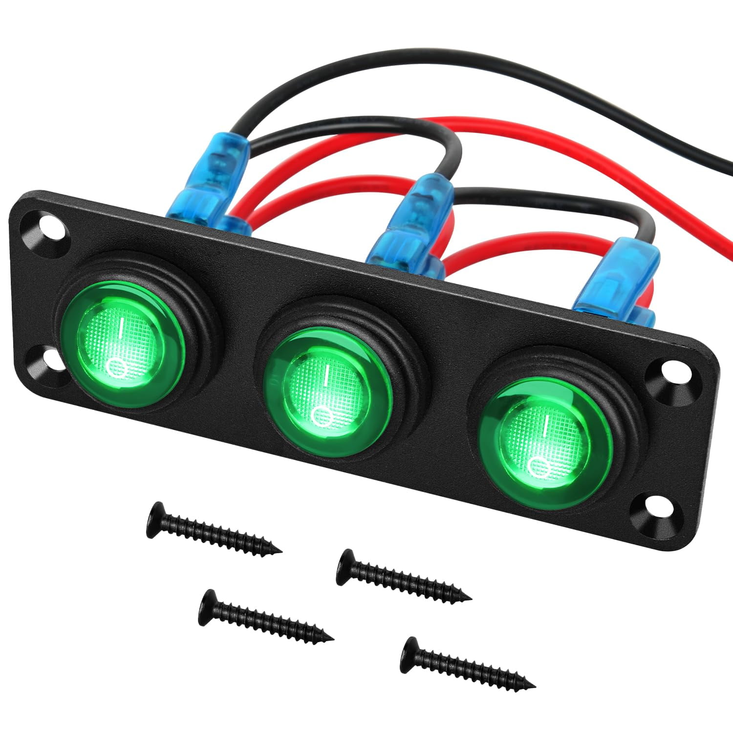 Nilight 3 Gang Rocker Switch Panel 12V Waterproof On-Off Nilight 3 Gang Rocker Switch Panel 12V Waterproof On-Off
