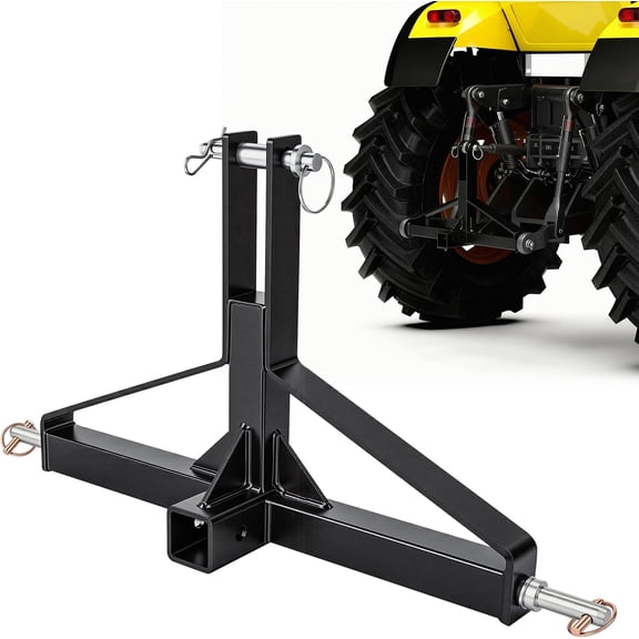 Nilight 3 Point 2" Trailer Hitch Receiver for Category 1 Tractor Heavy Duty Quick Hitch Drawbar Adapter 3000LBS Capacity Compatible with Kubota BX John Deere Kioti Yanmar NorTrac Mahindra Ford Cat