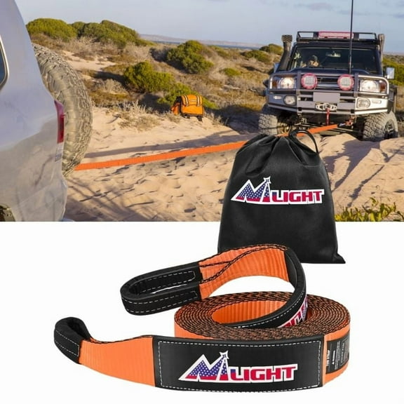 Nilight 3" x 30' Recovery Tow Strap Lab Tested 31,500lbs Break Strength Heavy Duty off Road Straps with Triple Reinforced Loop Emergency Towing Rope of Mind for SUV, UTV, ATV, Truck