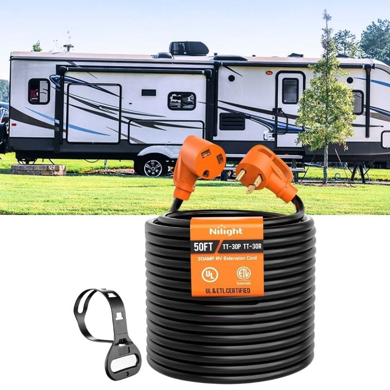 Nilight 30 Amp 50FT RV Extension Cord 125V Heavy Duty 10 Gauge Pure ...